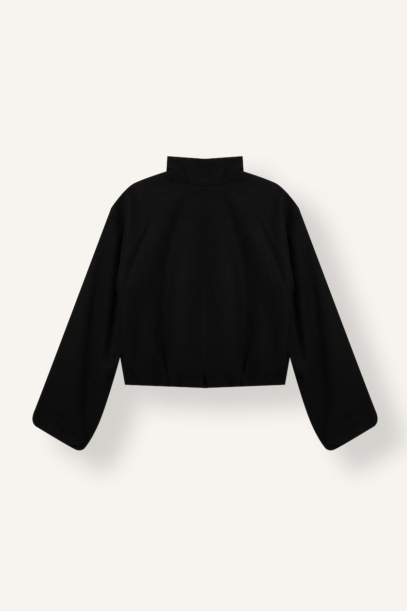 Women Black Zipper Cachet