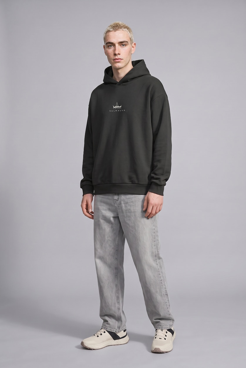 HOMME Anthracite Sweatshirt boxy imprimé Vikings Valhalla