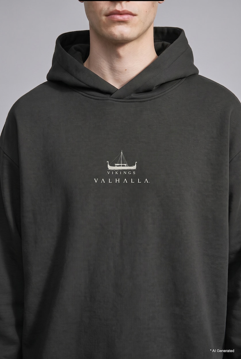 HOMME Anthracite Sweatshirt boxy imprimé Vikings Valhalla