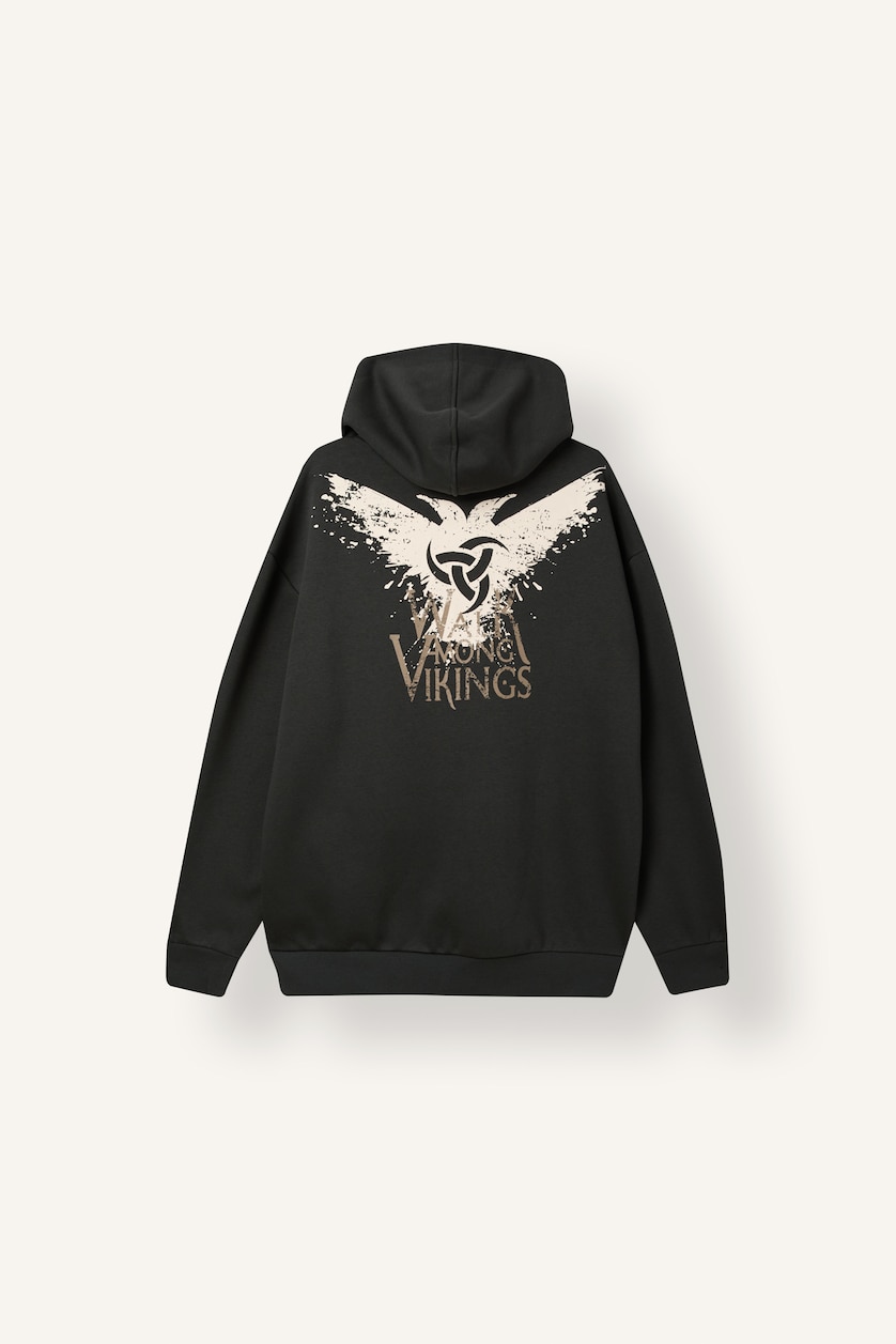 HOMME Anthracite Sweatshirt boxy imprimé Vikings Valhalla
