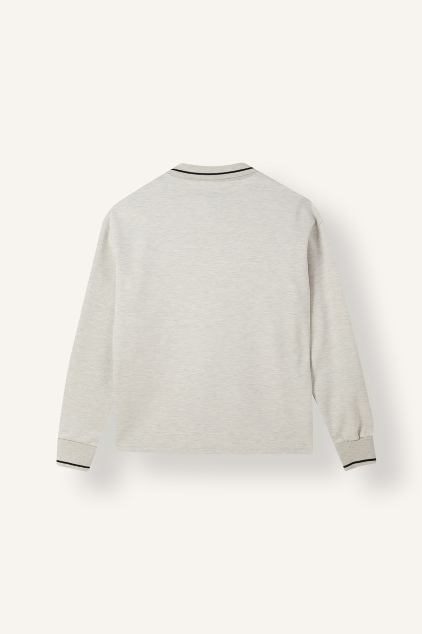 Men Grey Melange Boxy Fit Sweatshirt