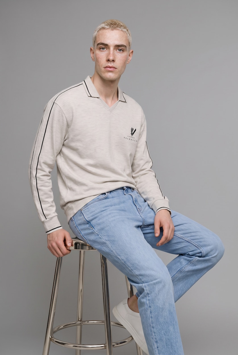 Ерлер Сұр Меланж Boxy Fit свитшот