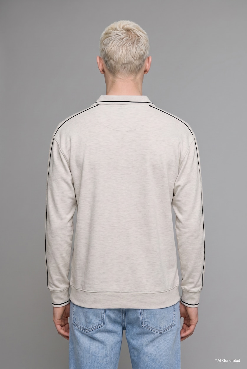 Men Grey Melange Boxy Fit Vikings Valhalla Printed Sweatshirt