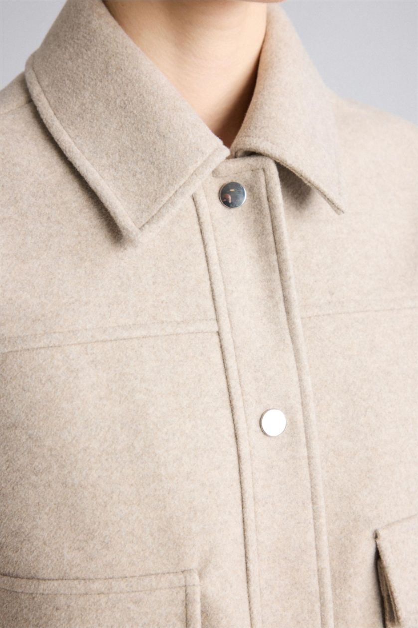 Женщины Бежевый Пальто Regular Fit