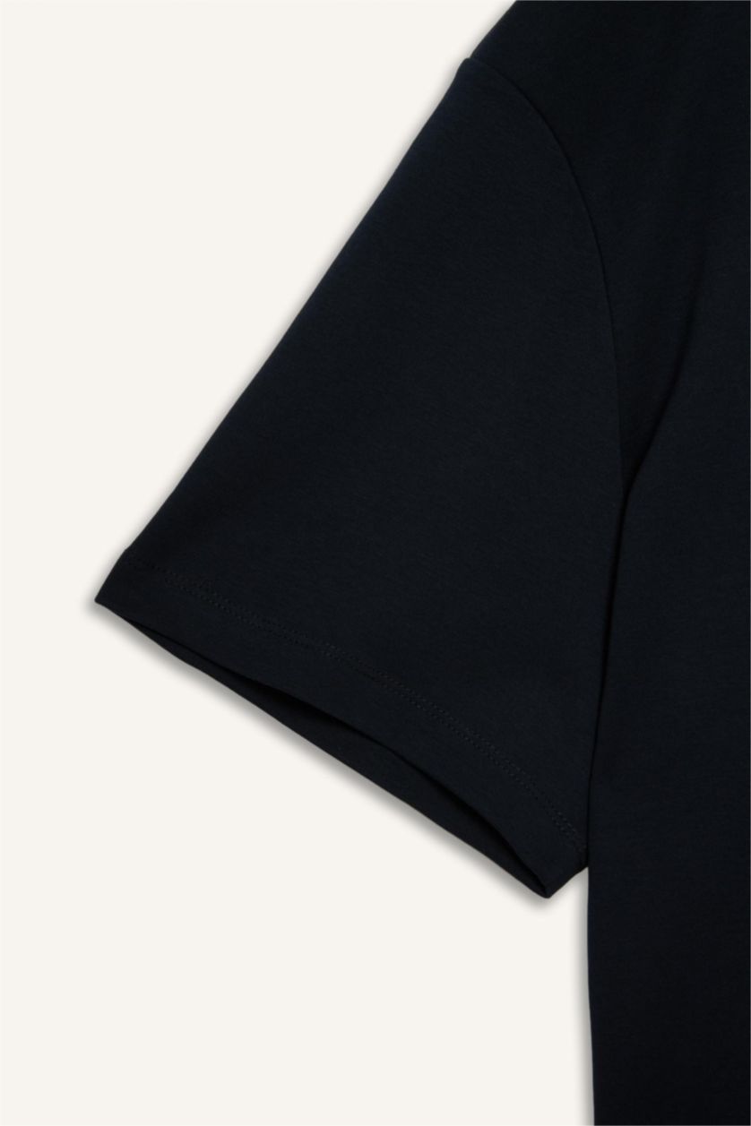 رجال كحلي 100% Cotton Plus Size T-Shirt