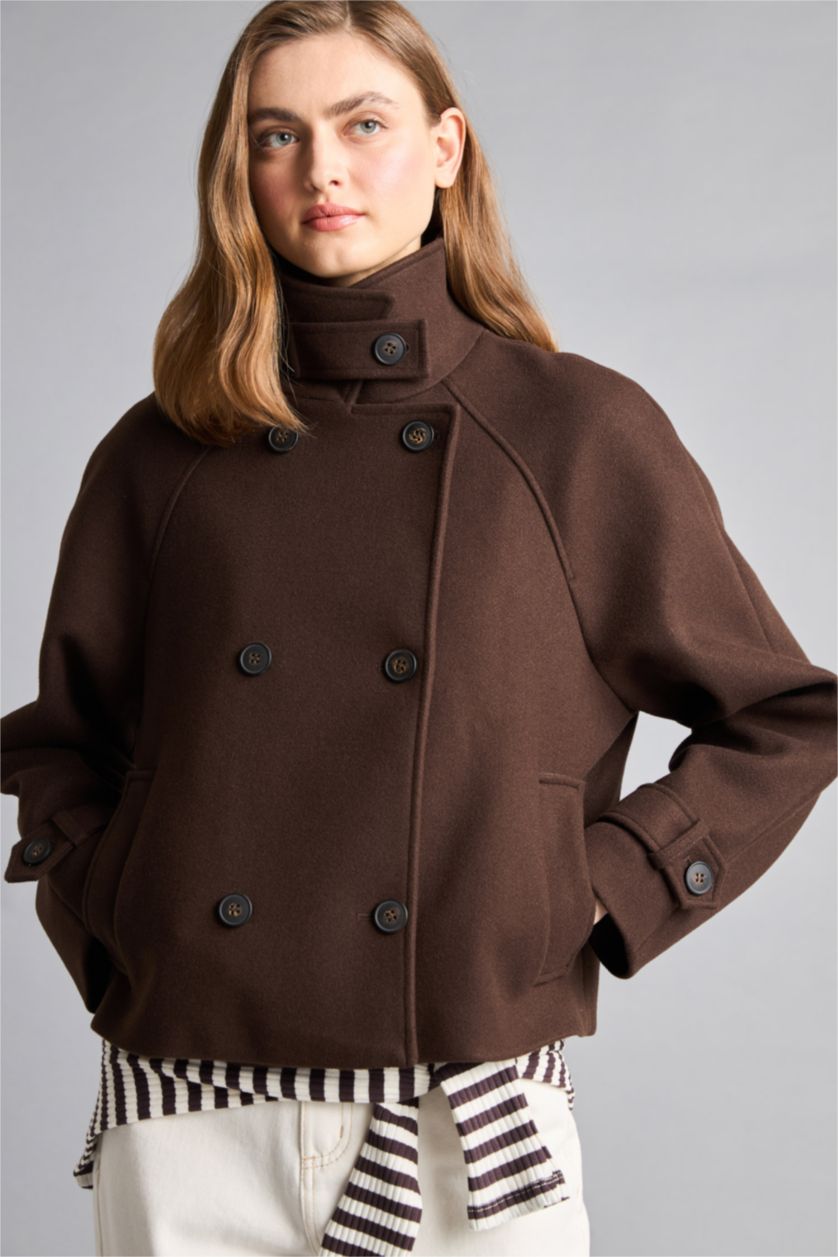 Женщины Коричневый Пальто Regular Fit
