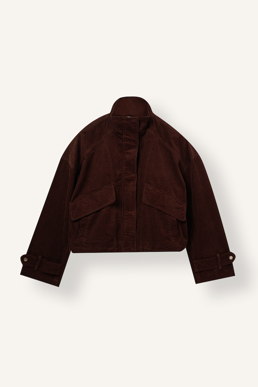 Women Brown Regular Fit Cotton Jacket
