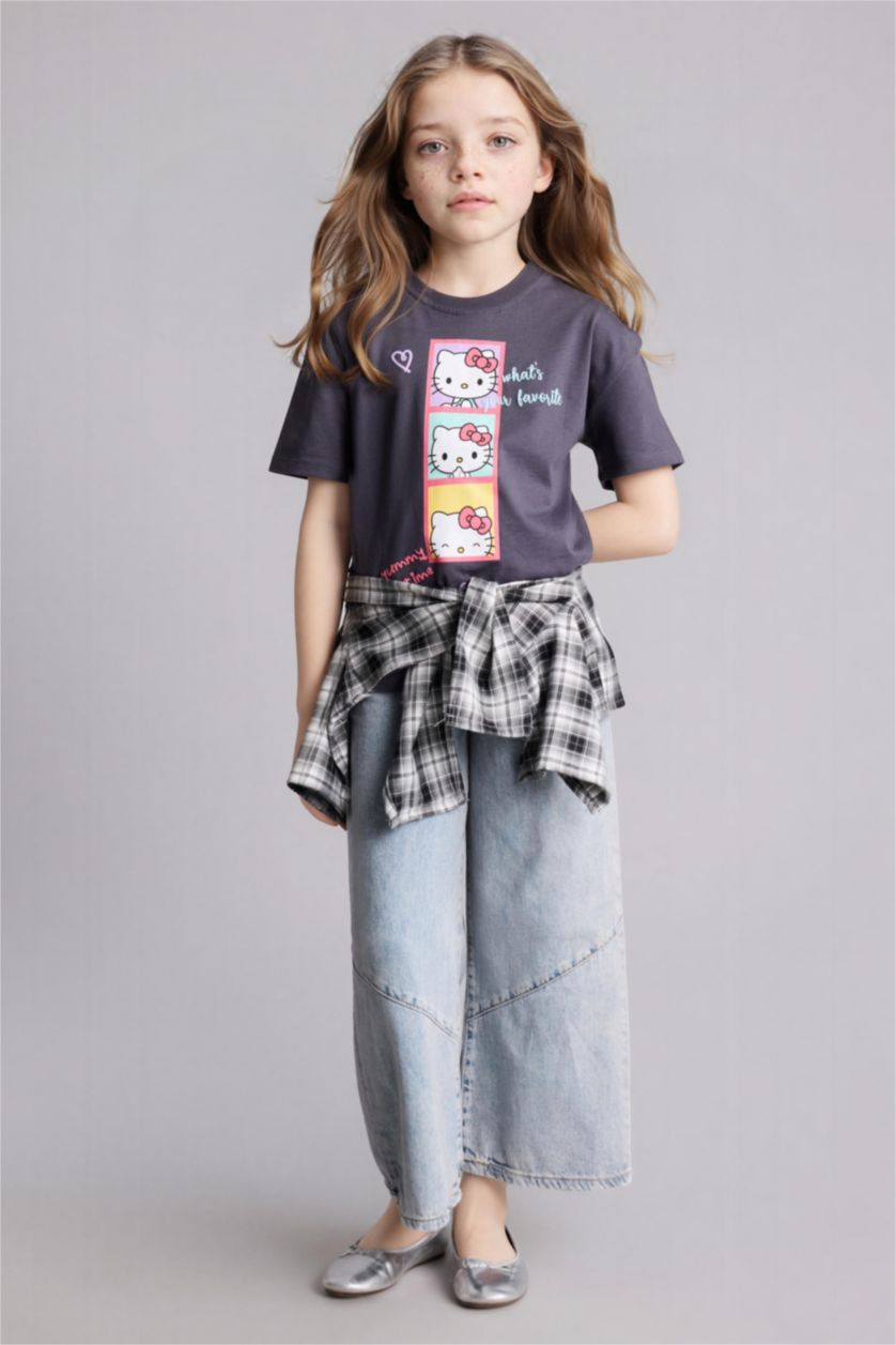 Kız Çocuk - Genç Kız Antrasit Hello Kıtty Tişört Kız Çocuk