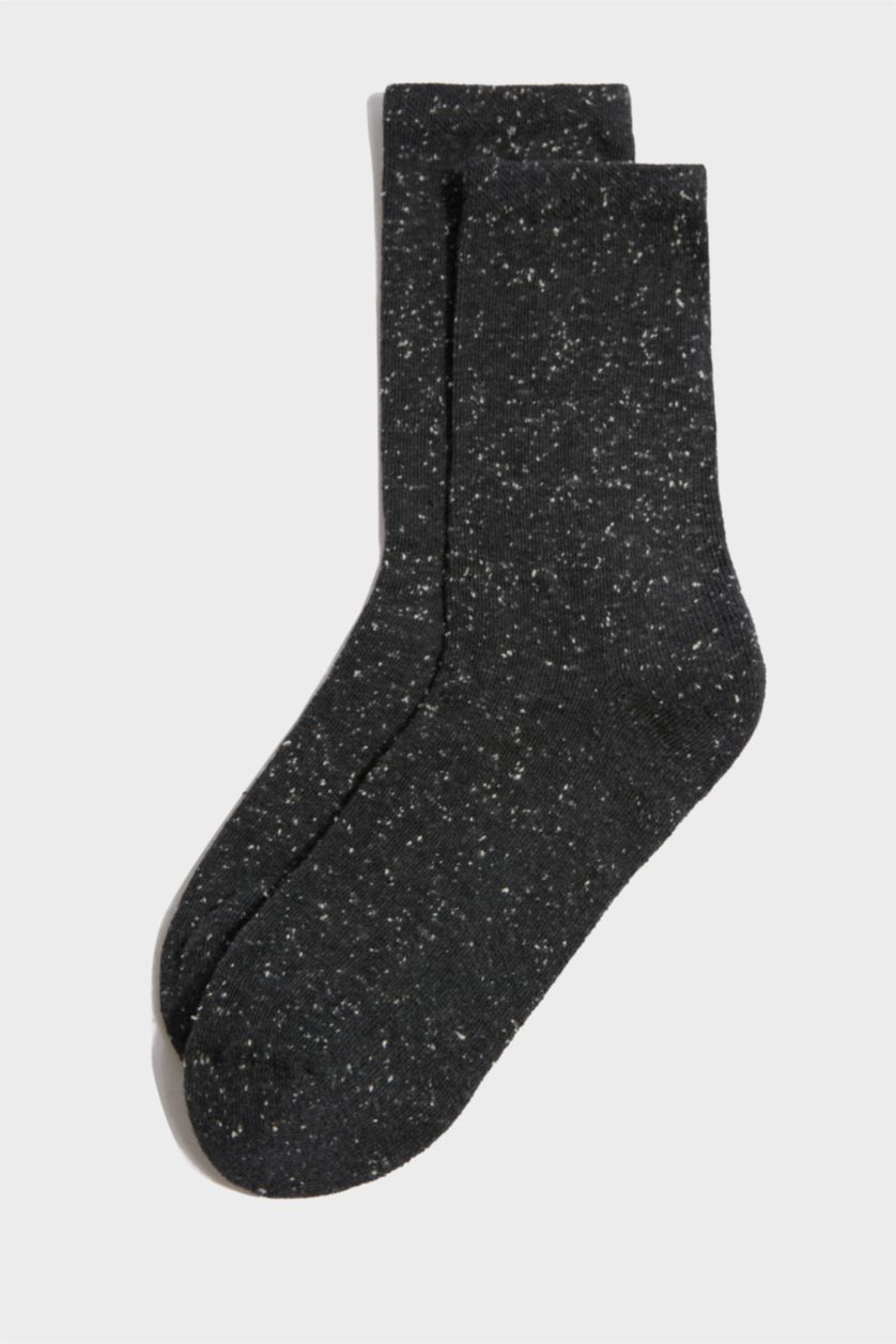 Erkek Gri 3'lü Pamuklu Havlu Çorap