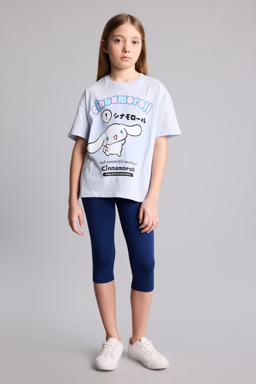 Girls & Teens Light Blue Girl Relax Fit Hello Kitty Licensed Short Sleeve T-Shirt