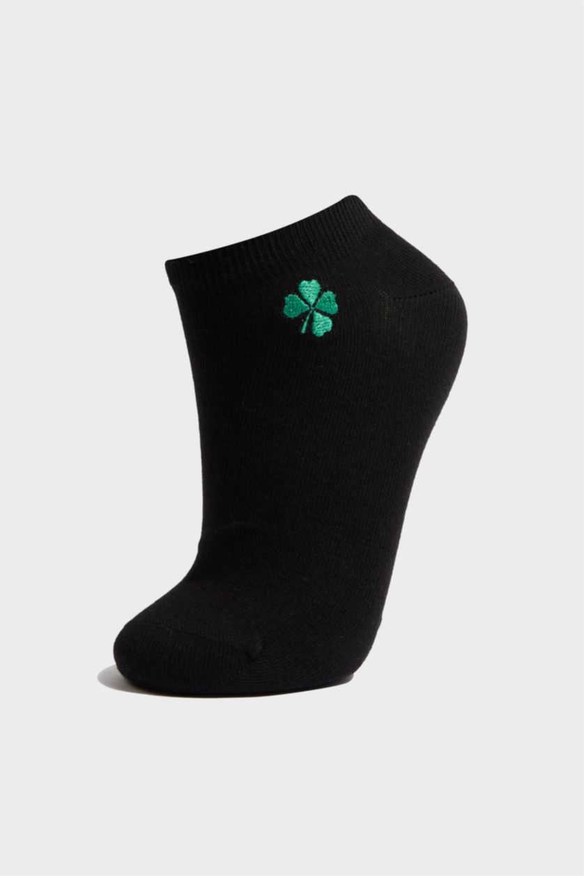 Kadın Siyah 3'lü Pamuklu Patik Çorap