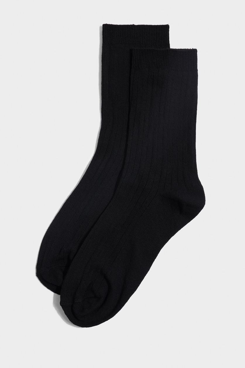 Kadın Siyah Kadın 5'li Pamuklu Uzun Çorap