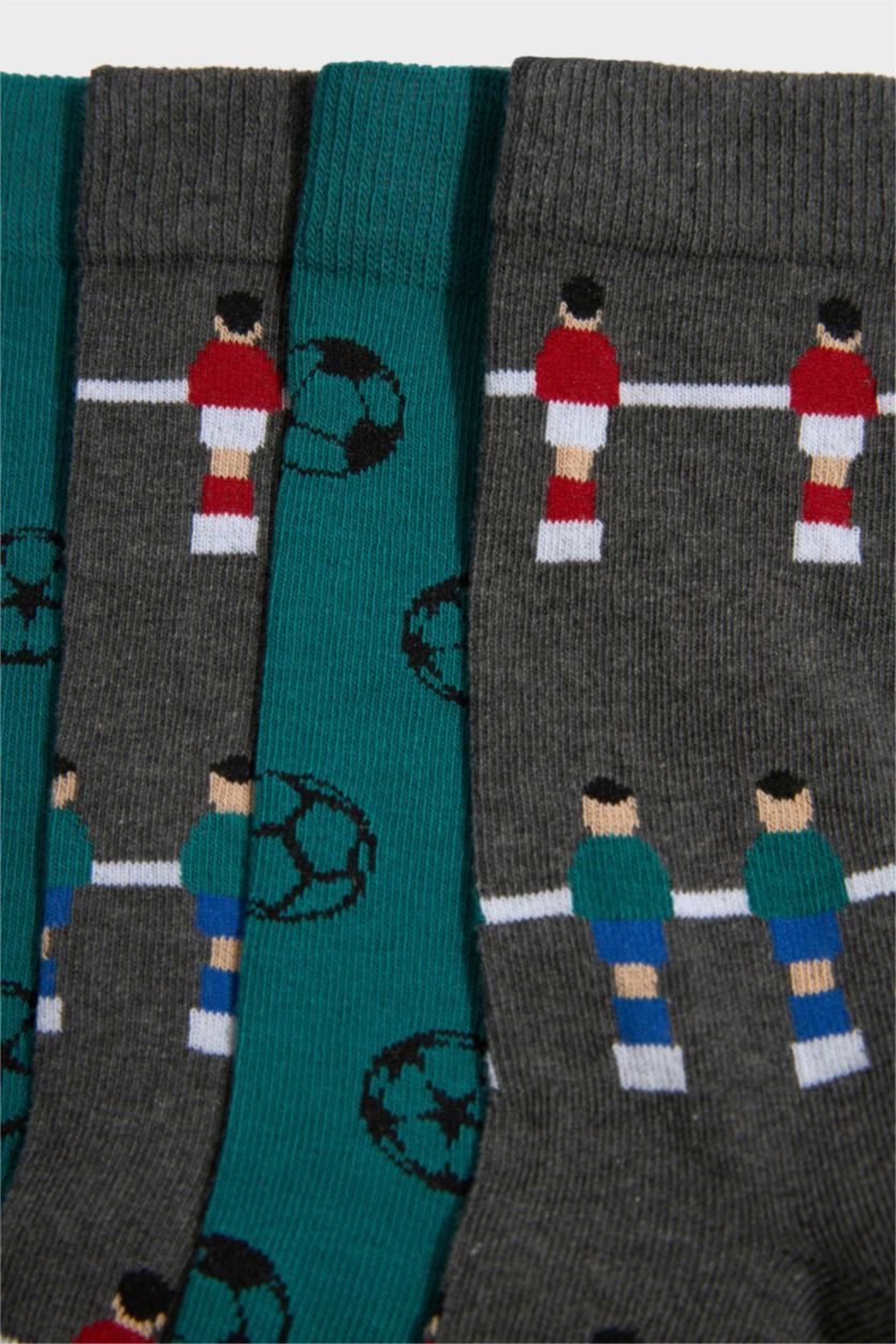 أولادي MIXED شرابات طويلة اولادي قطن - 4 قطع