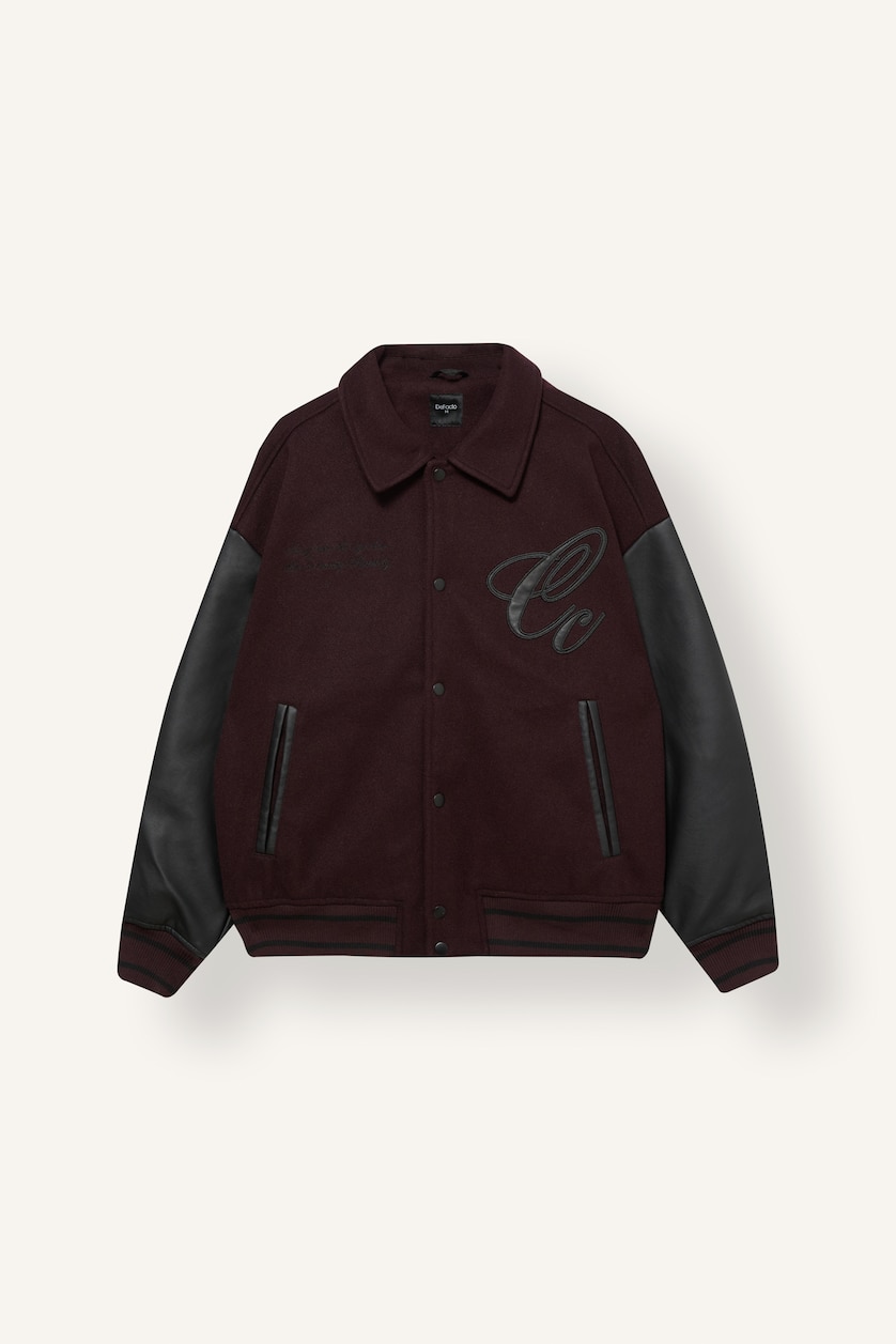 رجال خمري غامق Oversize Bomber Jacket