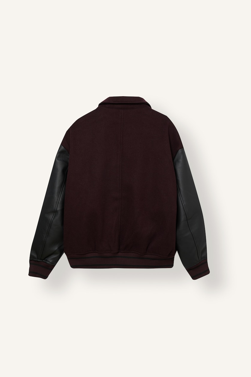 رجال خمري غامق Oversize Bomber Jacket