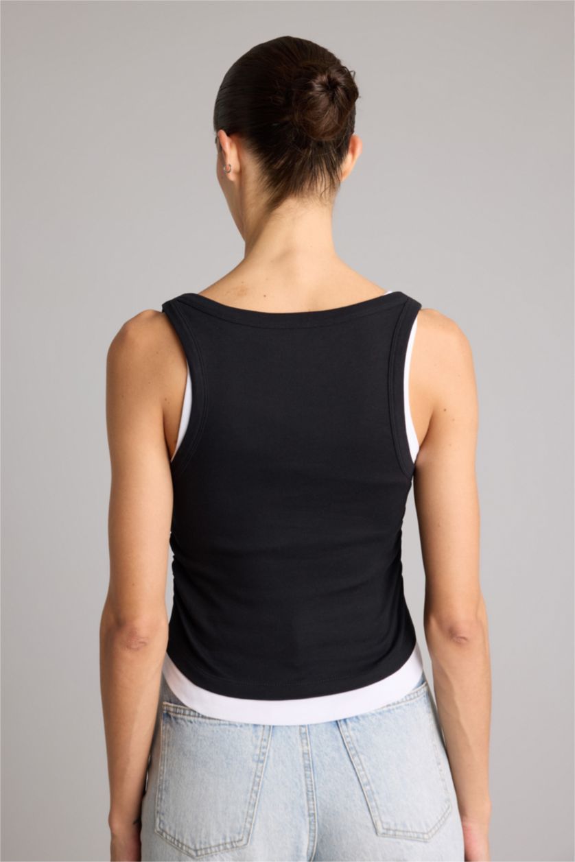 Kadın Siyah Slım Fıt Ribana Atlet