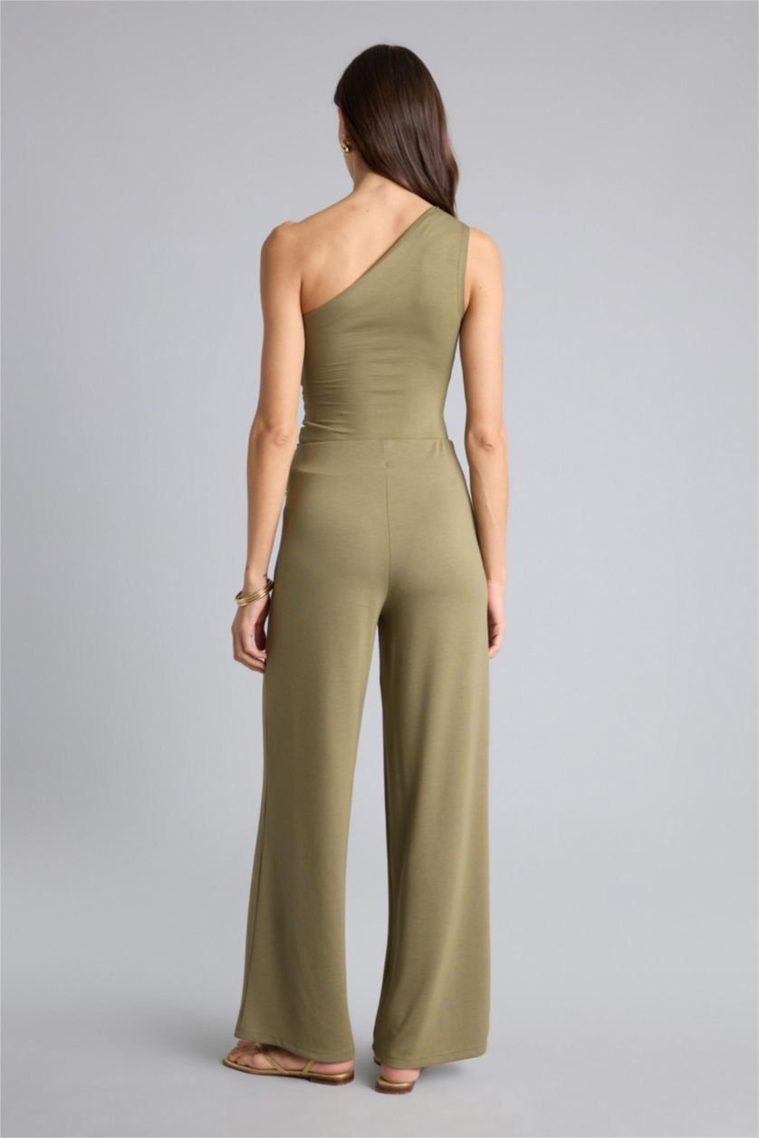 نساء كاكي فاتح بنطرون وايد ليج برجل واسع