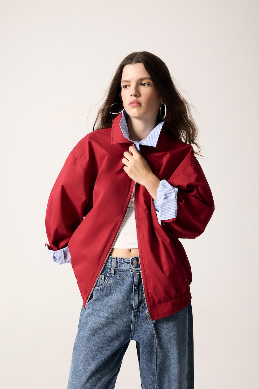 WOMAN Red Puffer Jacket
