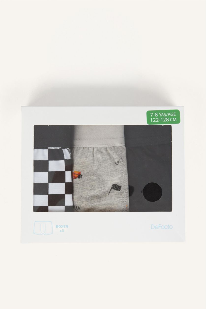 Erkek Çocuk - Genç Erkek Siyah Penye 3'lü Boxer Erkek Çocuk
