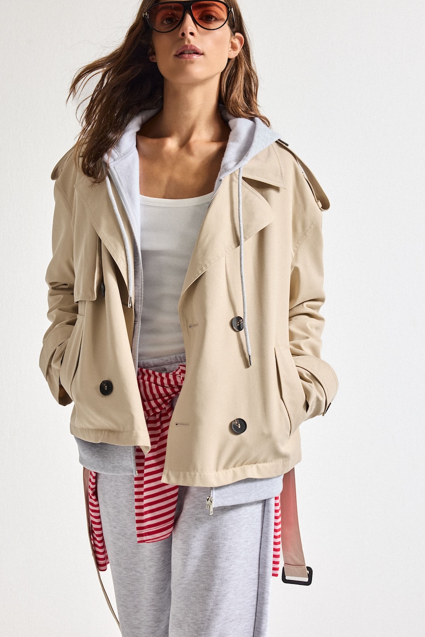 WOMAN Beige Waterproof Regular Fit Belted Twill Trench Coat