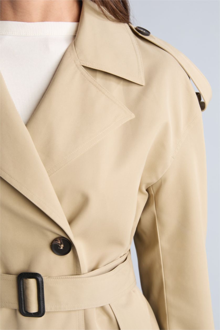Women Light Khaki Trenchcoat