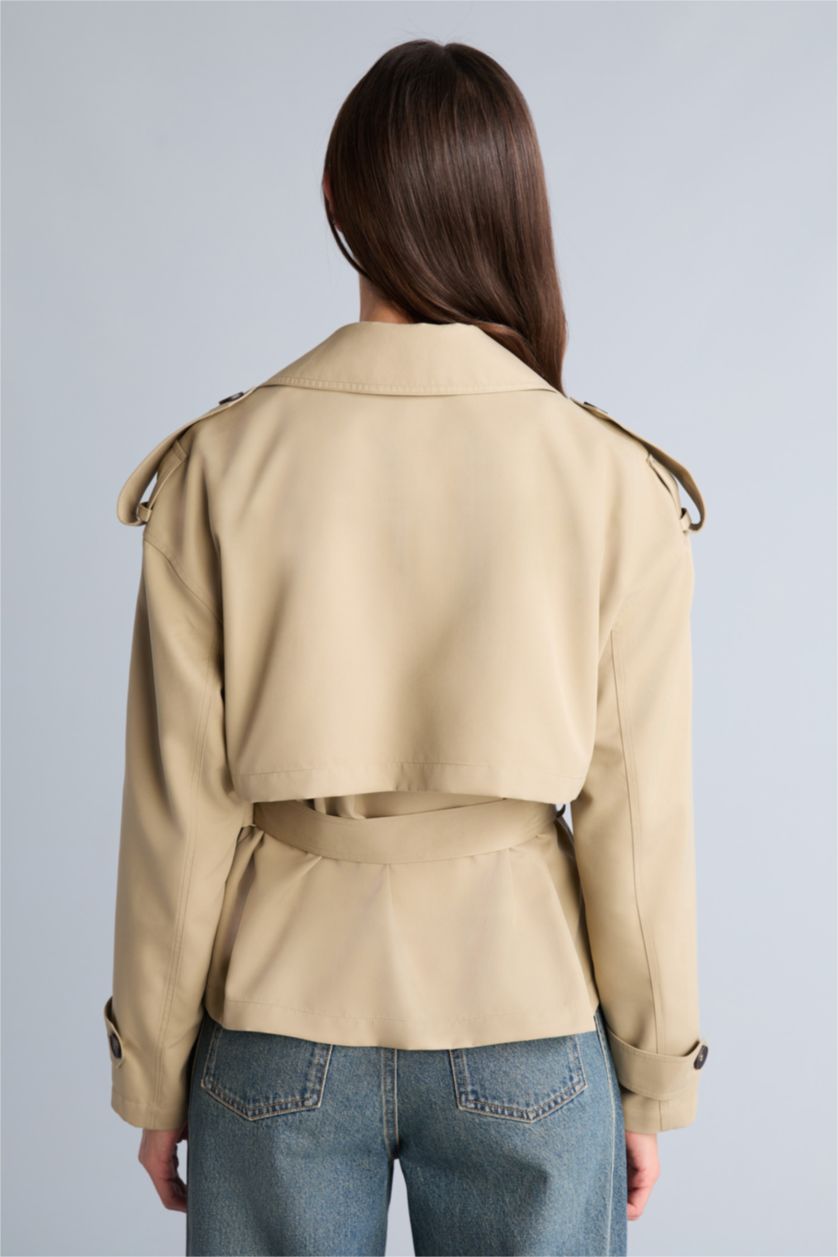 Women Light Khaki Trenchcoat