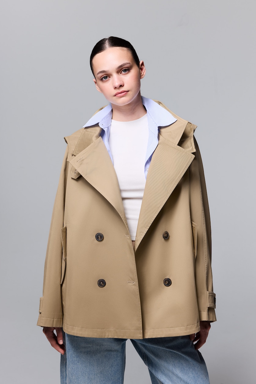 نساء بيج Trenchcoat