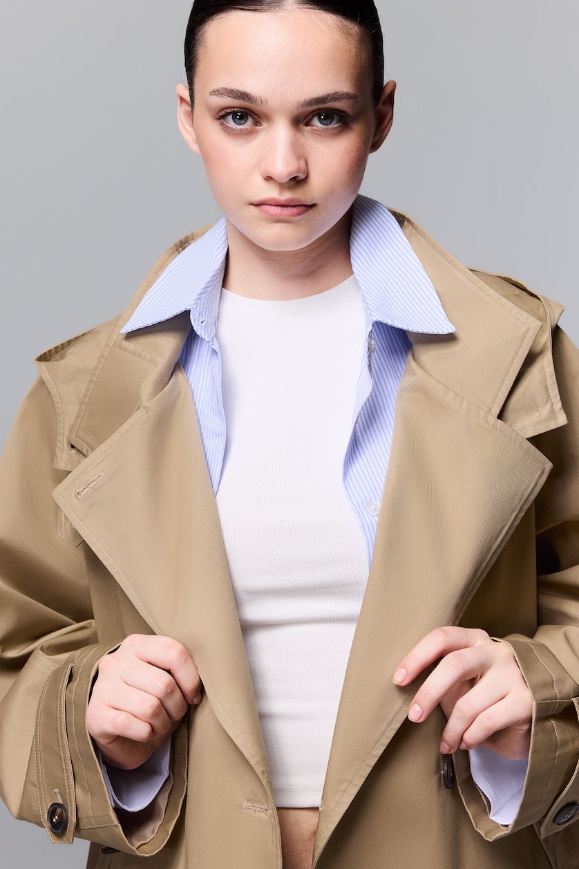 نساء بيج Trenchcoat