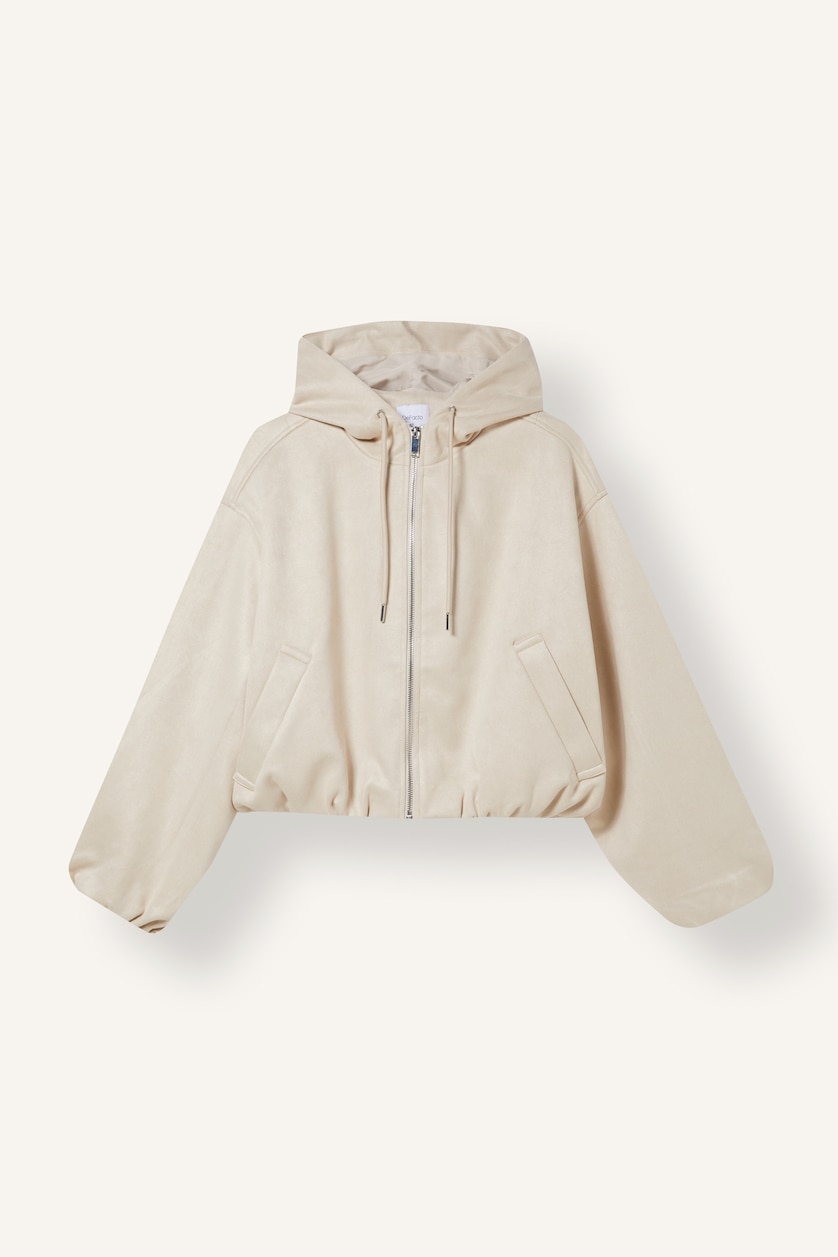 WOMAN Ecru Balloon Fit Warm Suede-Look Jacket