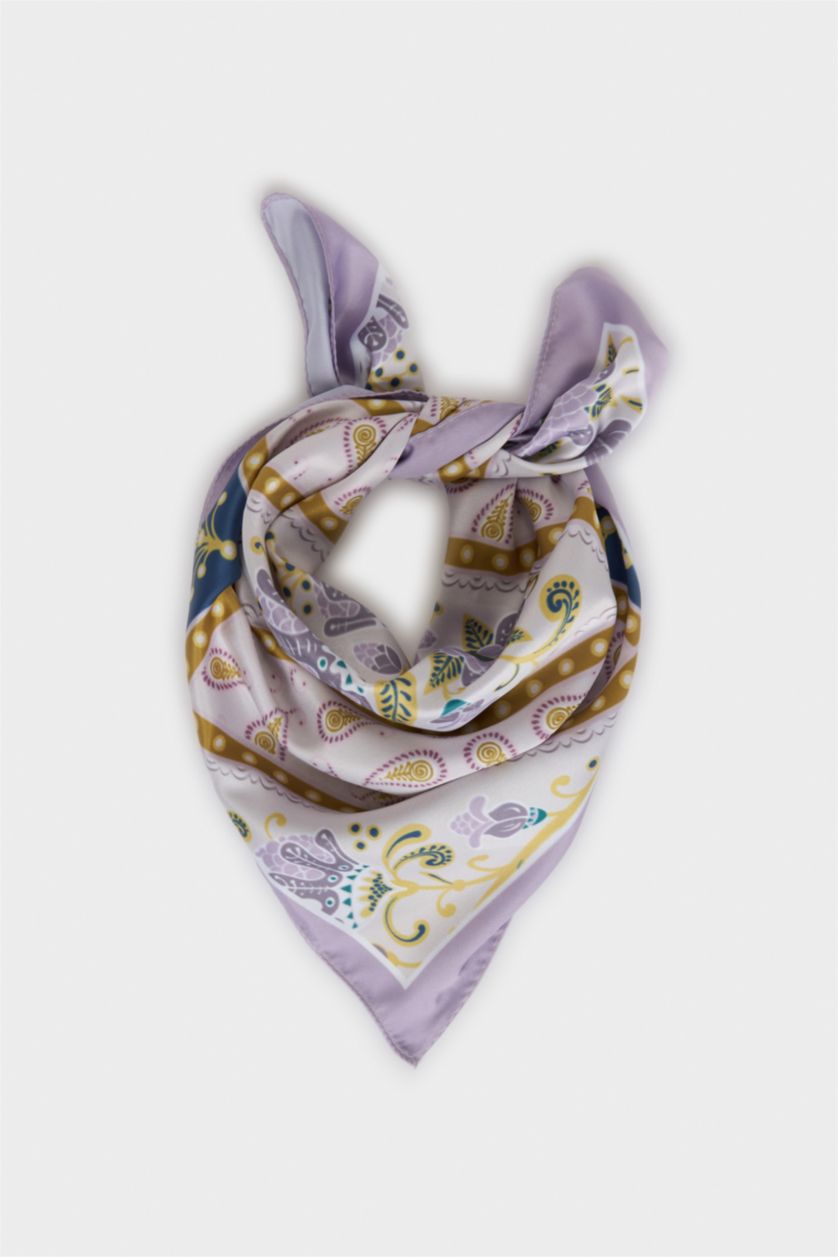 Woman Lilac Woman Floral Foulard