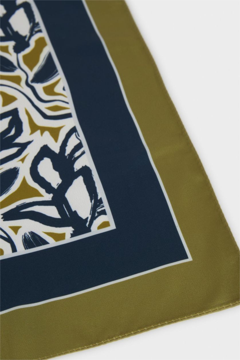 Woman Green Woman Floral Foulard