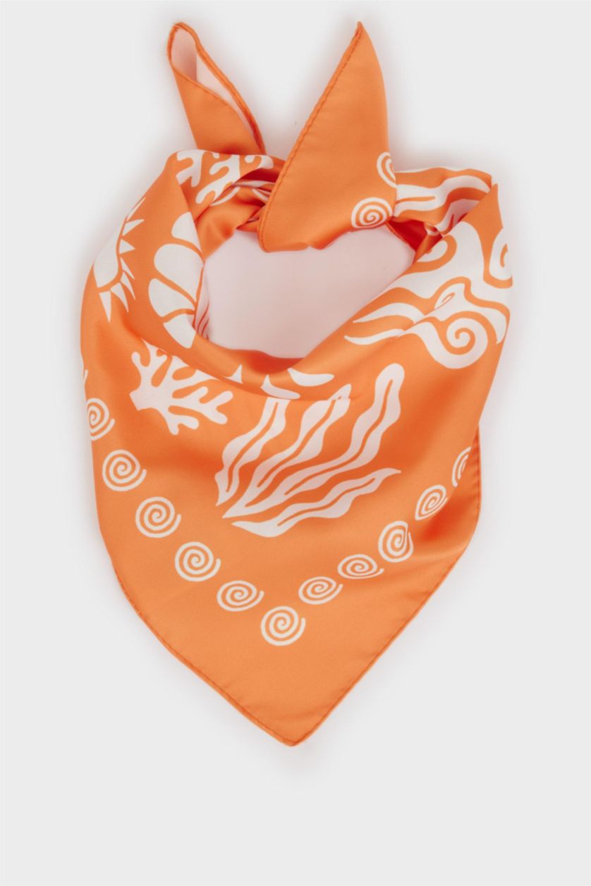 Woman Orange سكارف ستان منقوش