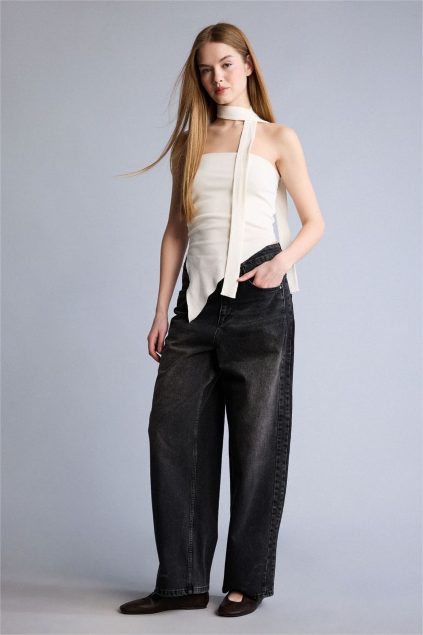 Kadın Siyah Denim Pantolon