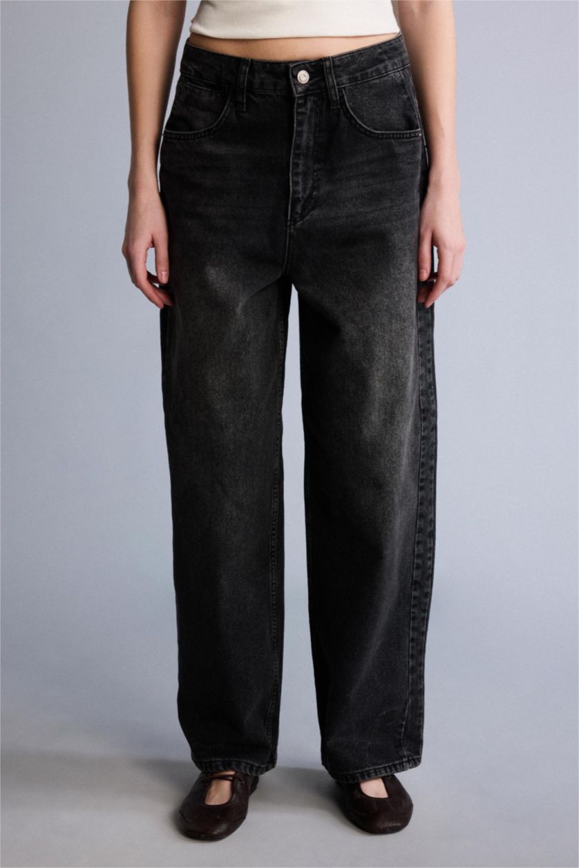 Kadın Siyah Denim Pantolon