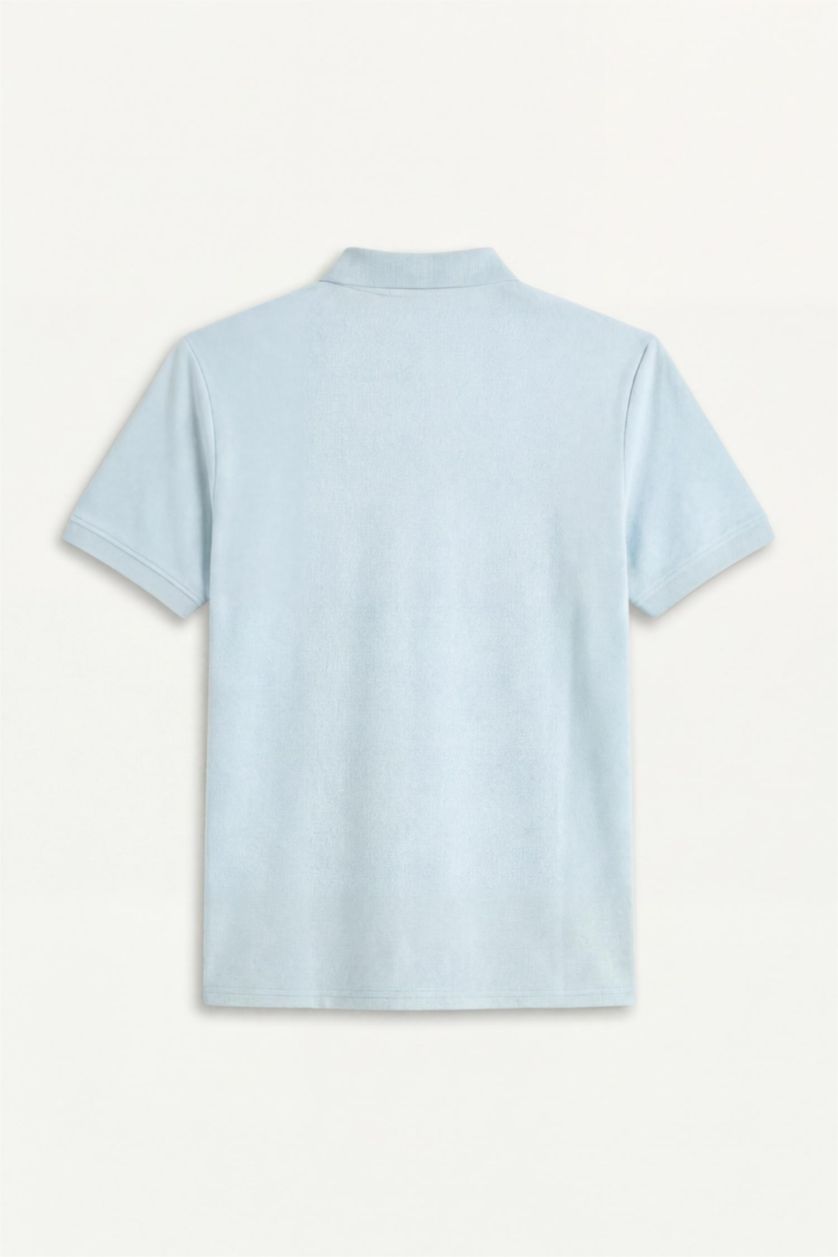 Men Açık Mavi Regular Fit Pique Short Sleeve Polo T-Shirt