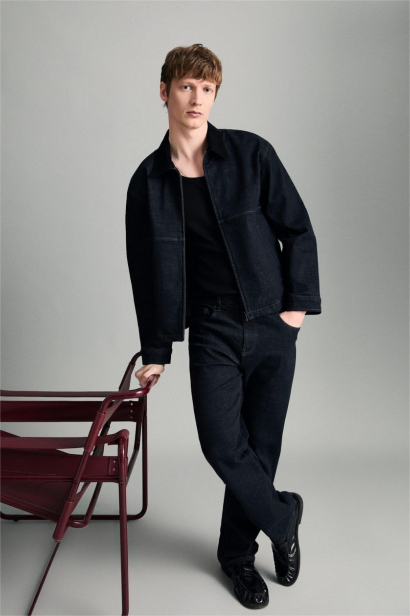 MAN Dark Blue بنطلون قصة مستقيمة