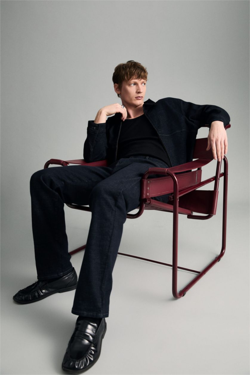 MAN Dark Blue بنطلون قصة مستقيمة