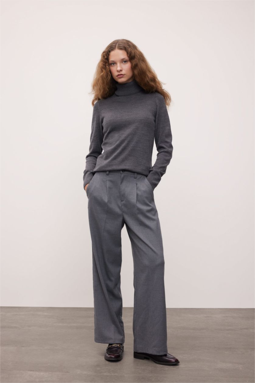 WOMAN Anthracite Melange Regular Fit Knitwear Pullover