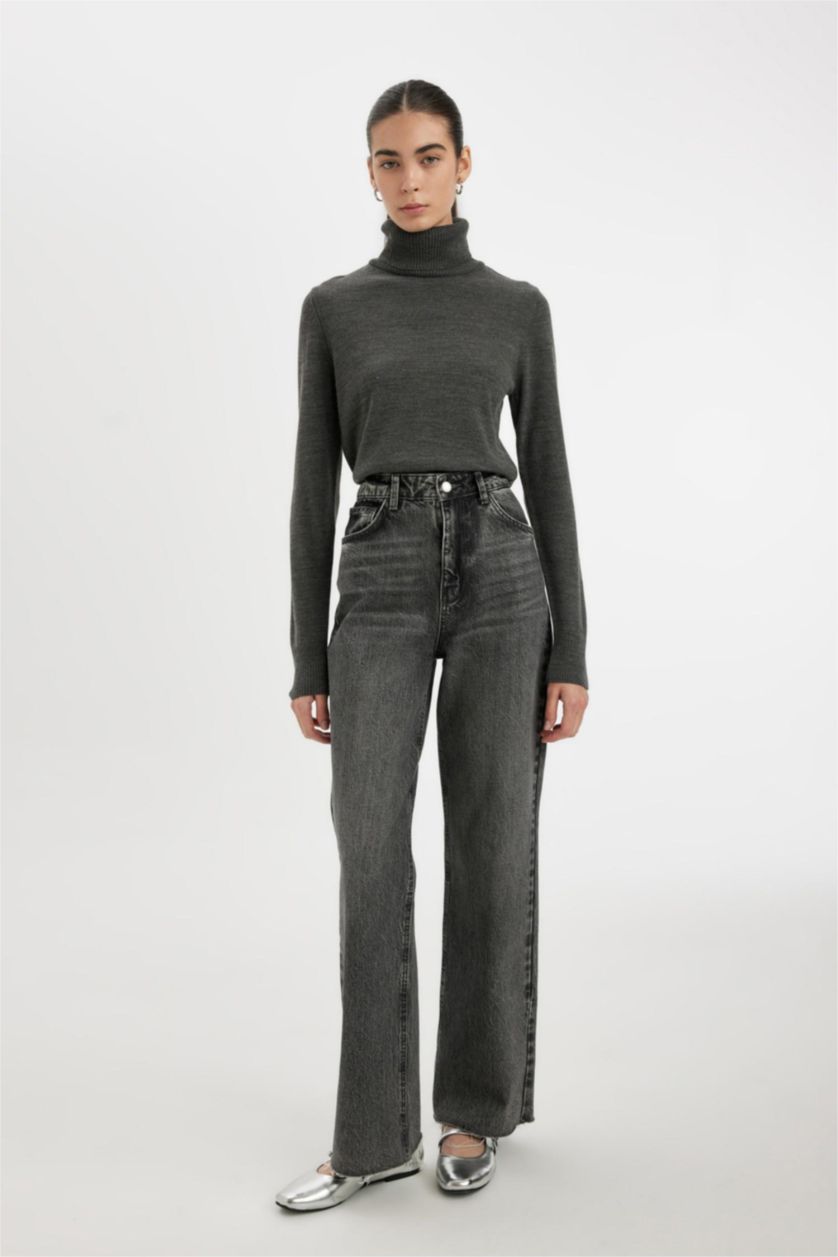 WOMAN Anthracite Melange Regular Fit Knitwear Pullover