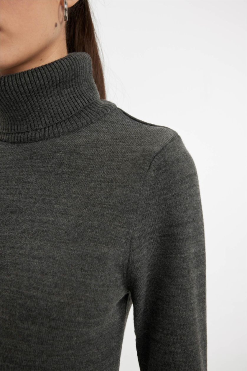 WOMAN Anthracite Melange Regular Fit Knitwear Pullover