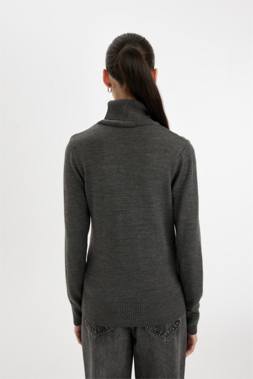 WOMAN Anthracite Melange Regular Fit Knitwear Pullover