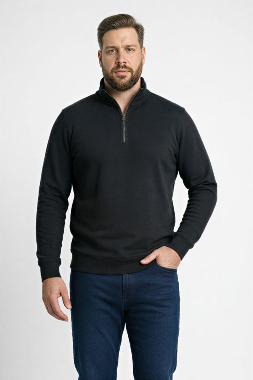 Man Black Regular Fit Sweatshirt