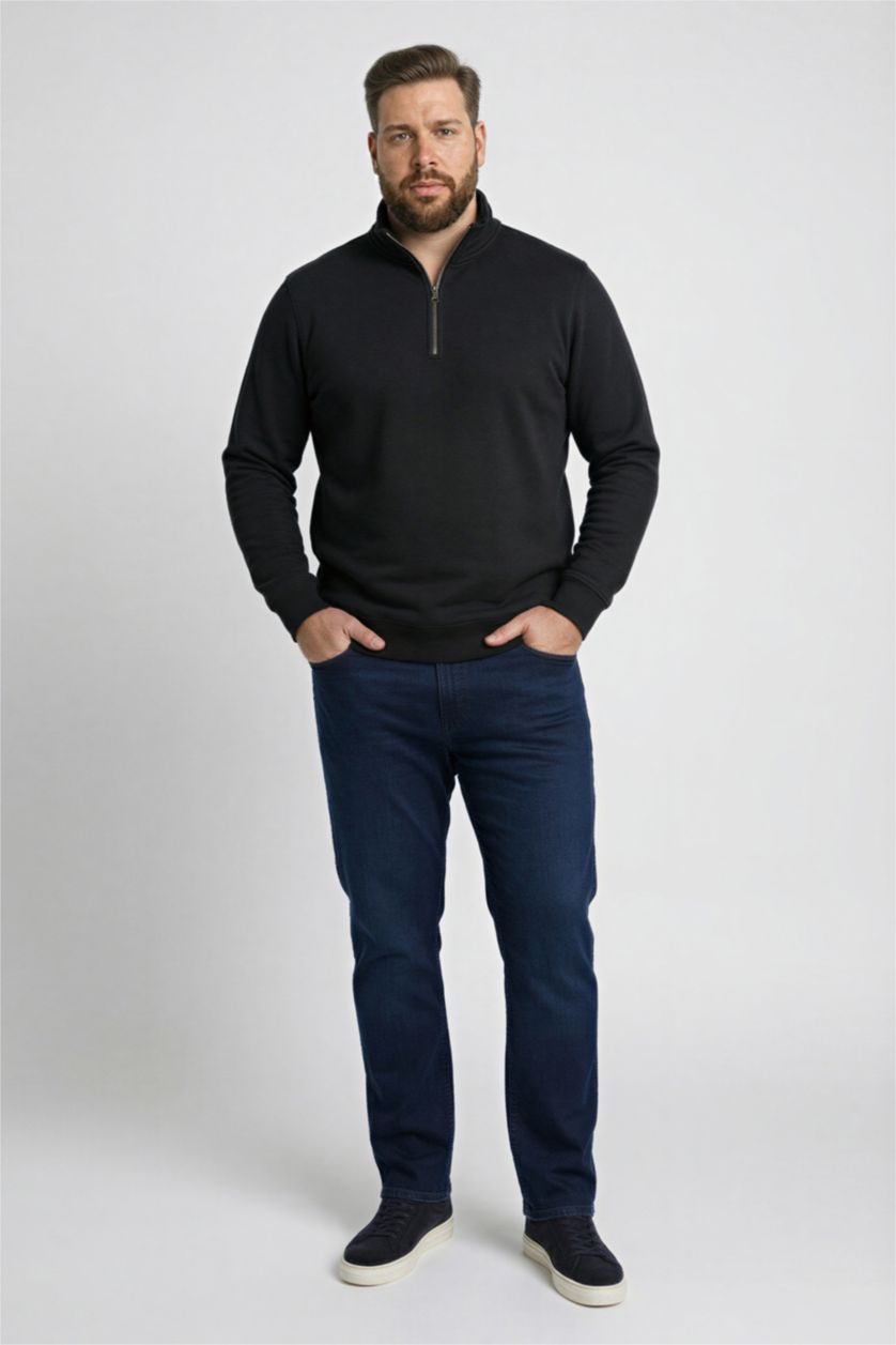 Man Black Regular Fit Sweatshirt