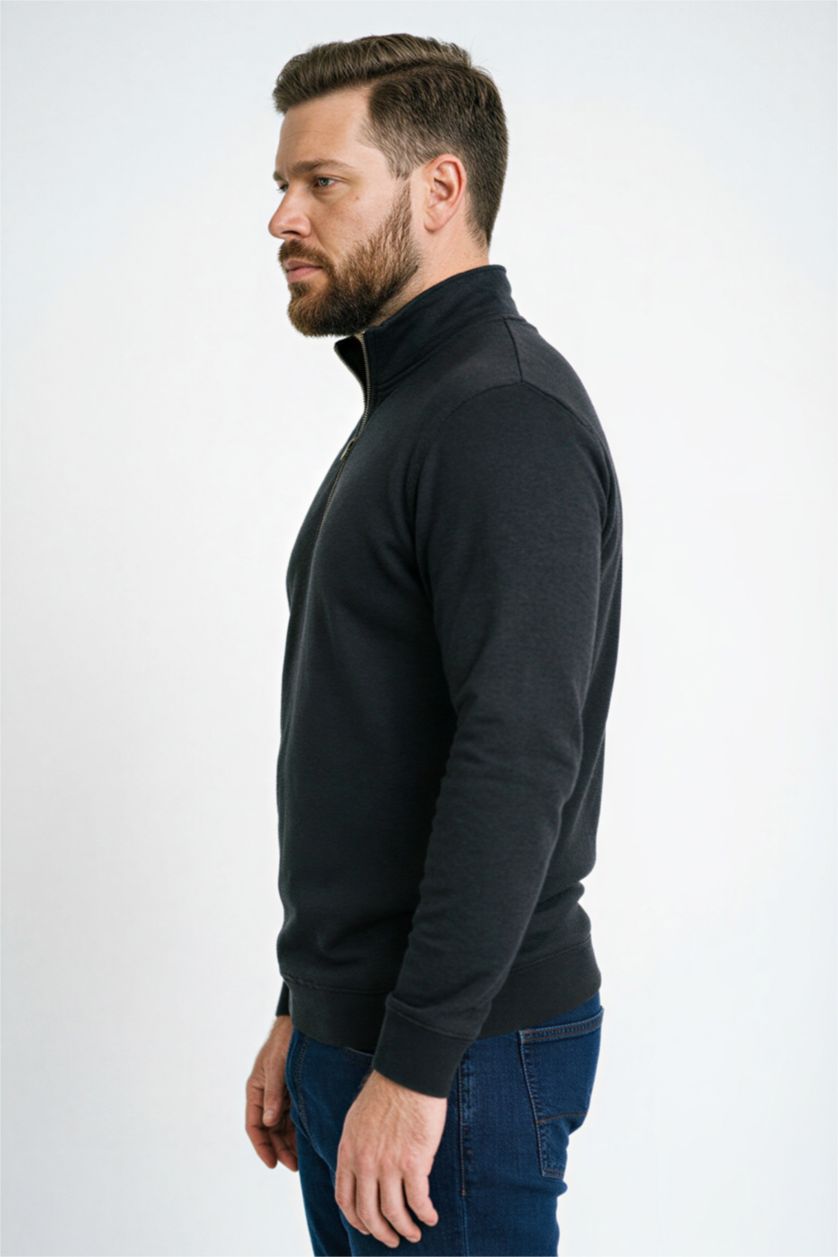 Man Black Regular Fit Sweatshirt