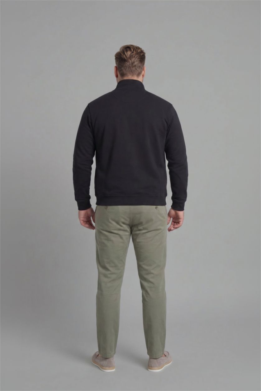 MAN Black Regular Fit High Collar Cardigan