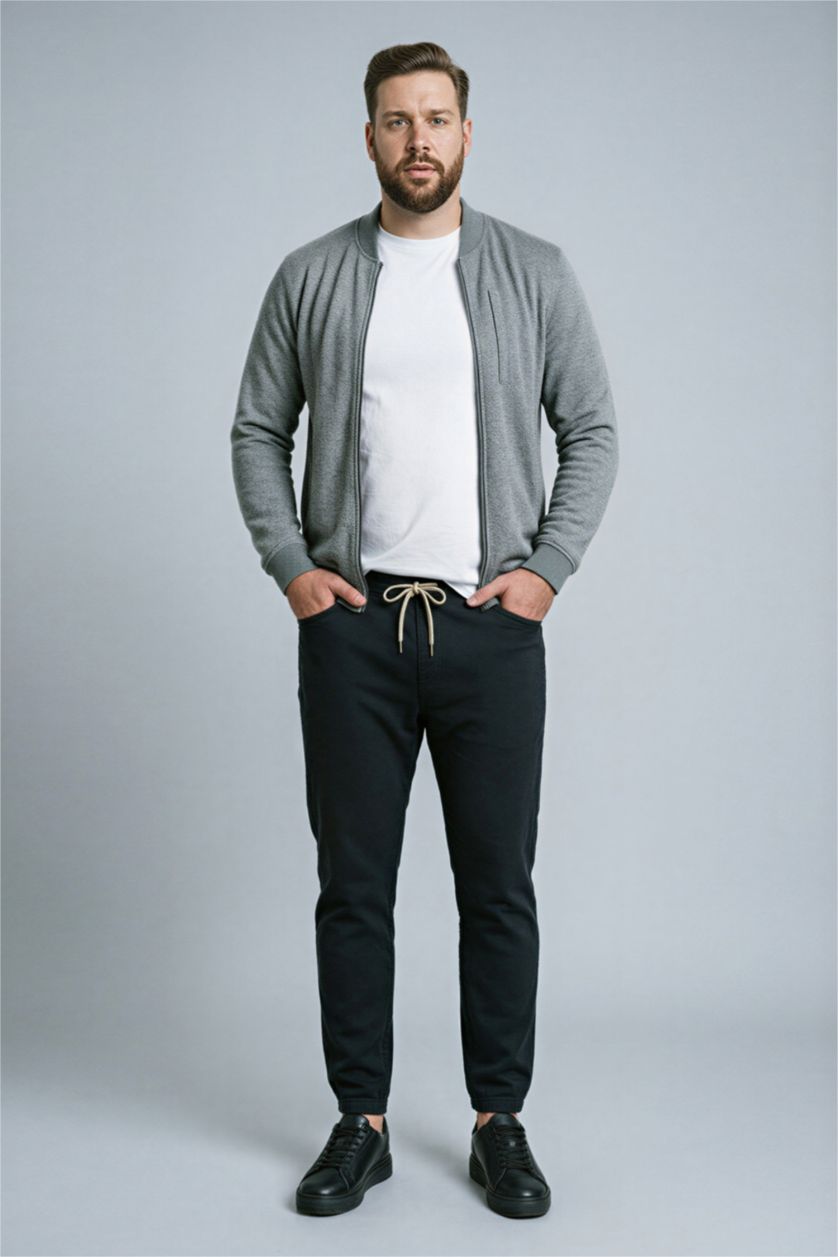 Erkek Gri Melanj Regular Fıt Hırka