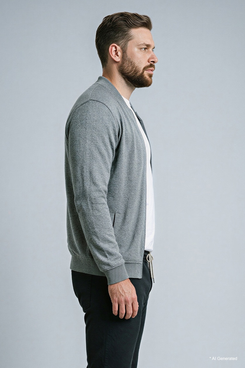 HOMME Gris Veste à col teddy Coupe régulière
