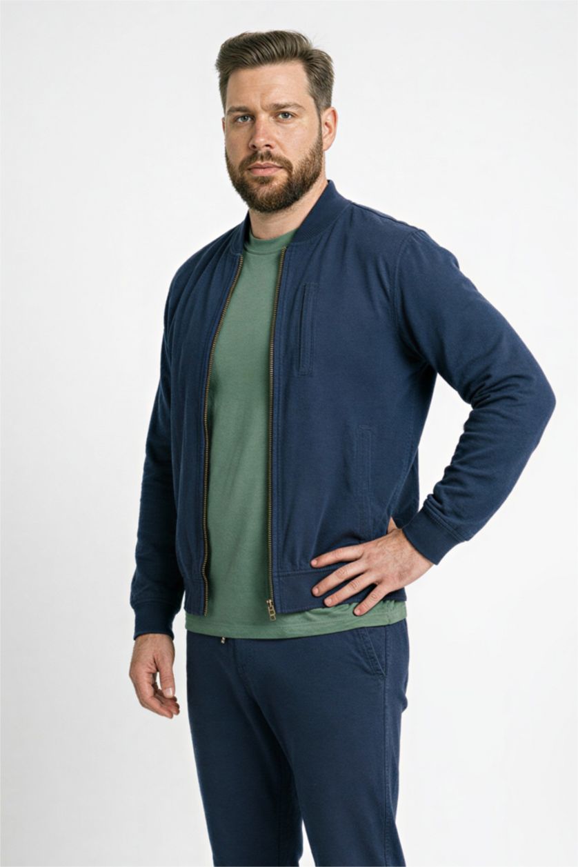 Erkek Lacivert Regular Fıt Hırka