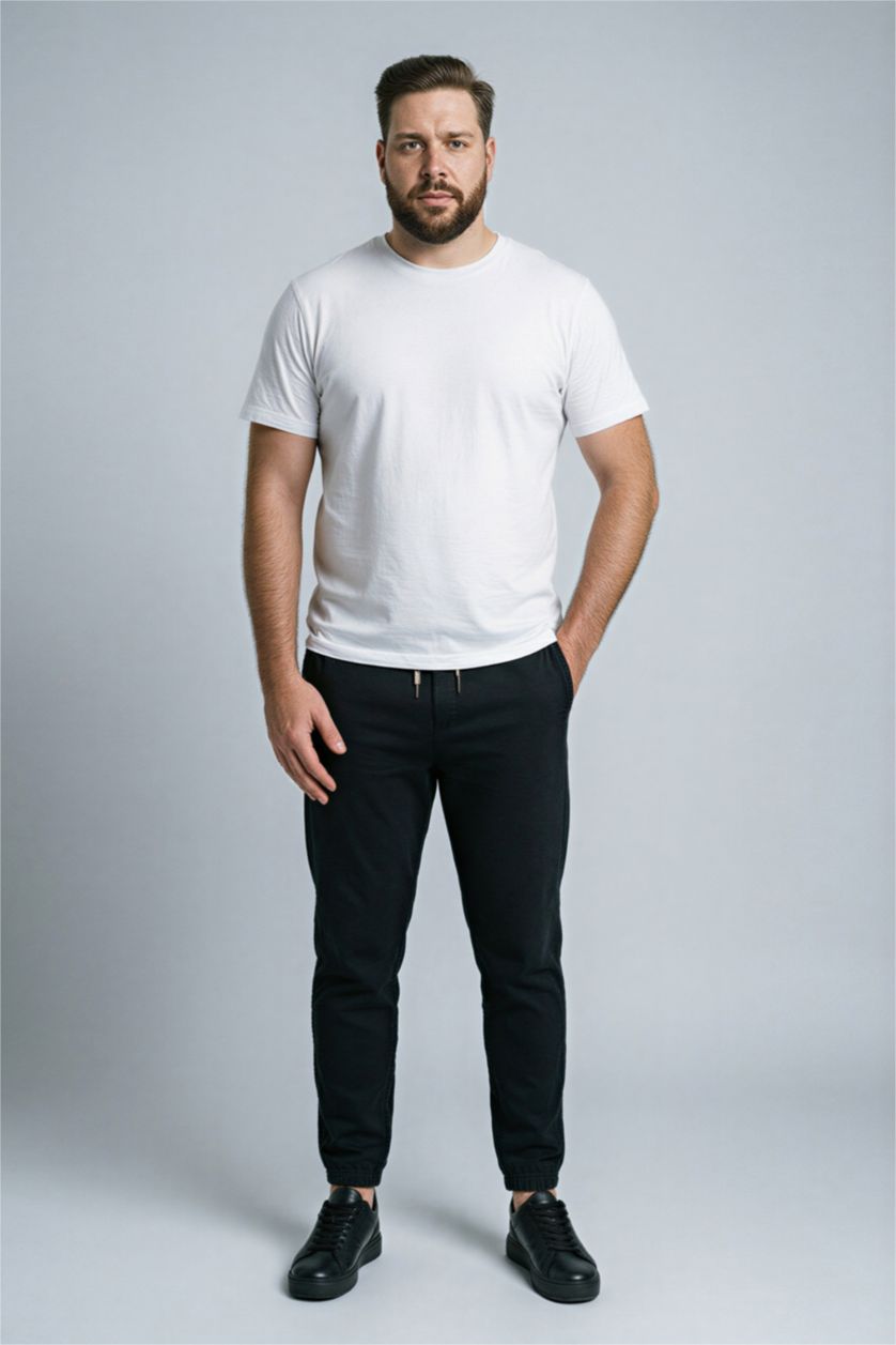 MAN Black Regular Fit Trousers