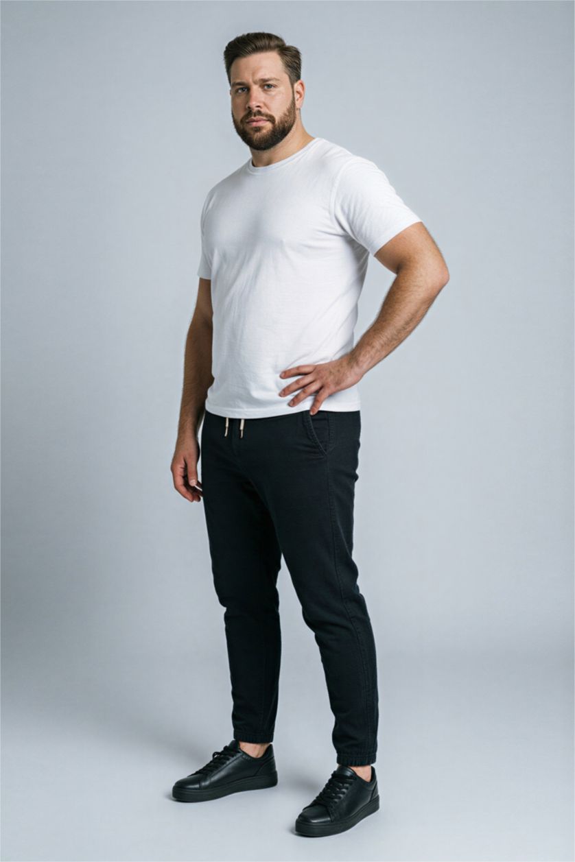 MAN Black Regular Fit Trousers